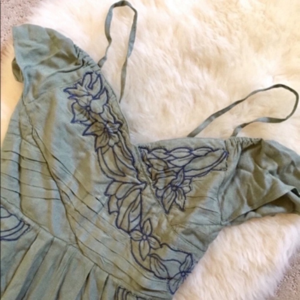 Free People Sage Green Cold Shoulder Jumpsuit - Picture 3 of 7